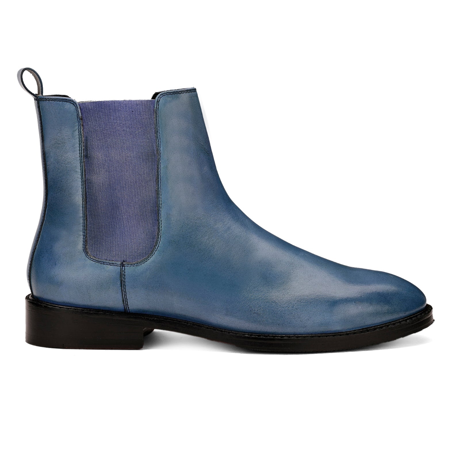 FRONK ROYALE Ocean Crest Blue Chelsea Boots - Blue handcrafted leather chelsea boots for men, view 3
