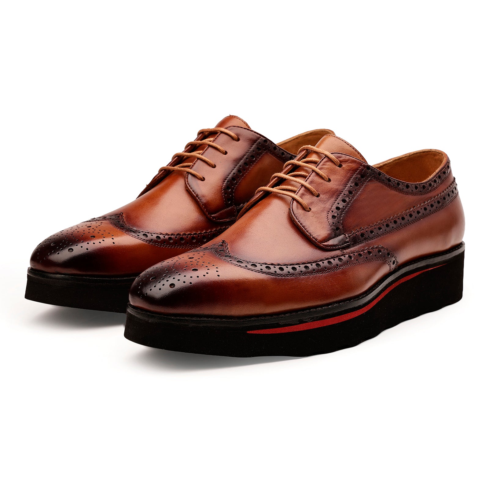 FRONK ROYALE The Belgravia Brown Derby Shoes with Lite Sole - Brown handcrafted leather derby shoes for men, view 1