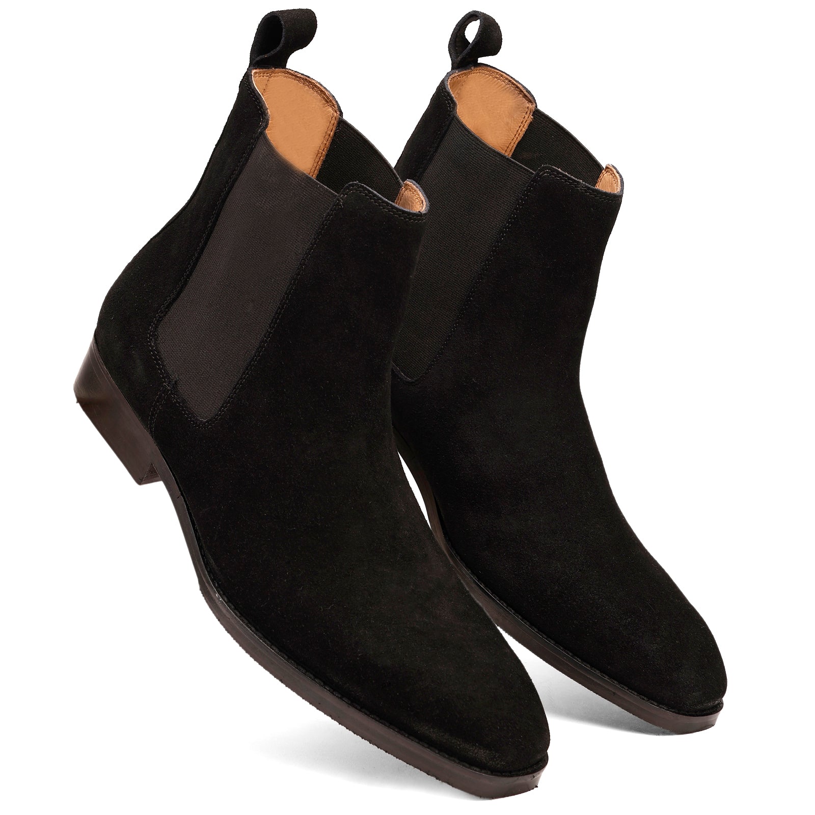 FRONK ROYALE Voidline All-Black Suede Chelsea Boots - Black handcrafted leather chelsea boots for men, view 6