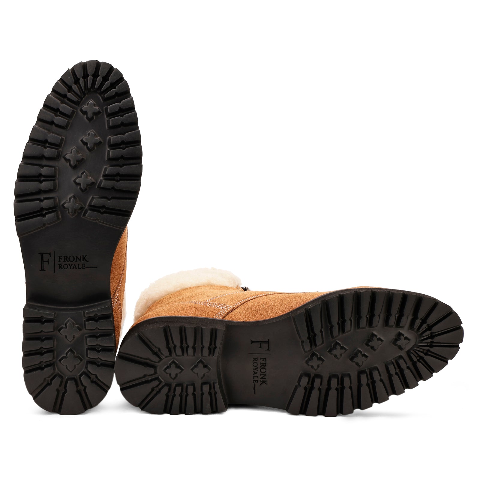 FRONK ROYALE Sierra Fleece-Lined Camel Suede Lace-Up Boots - Camel handcrafted leather lace-up boots for men, view 5