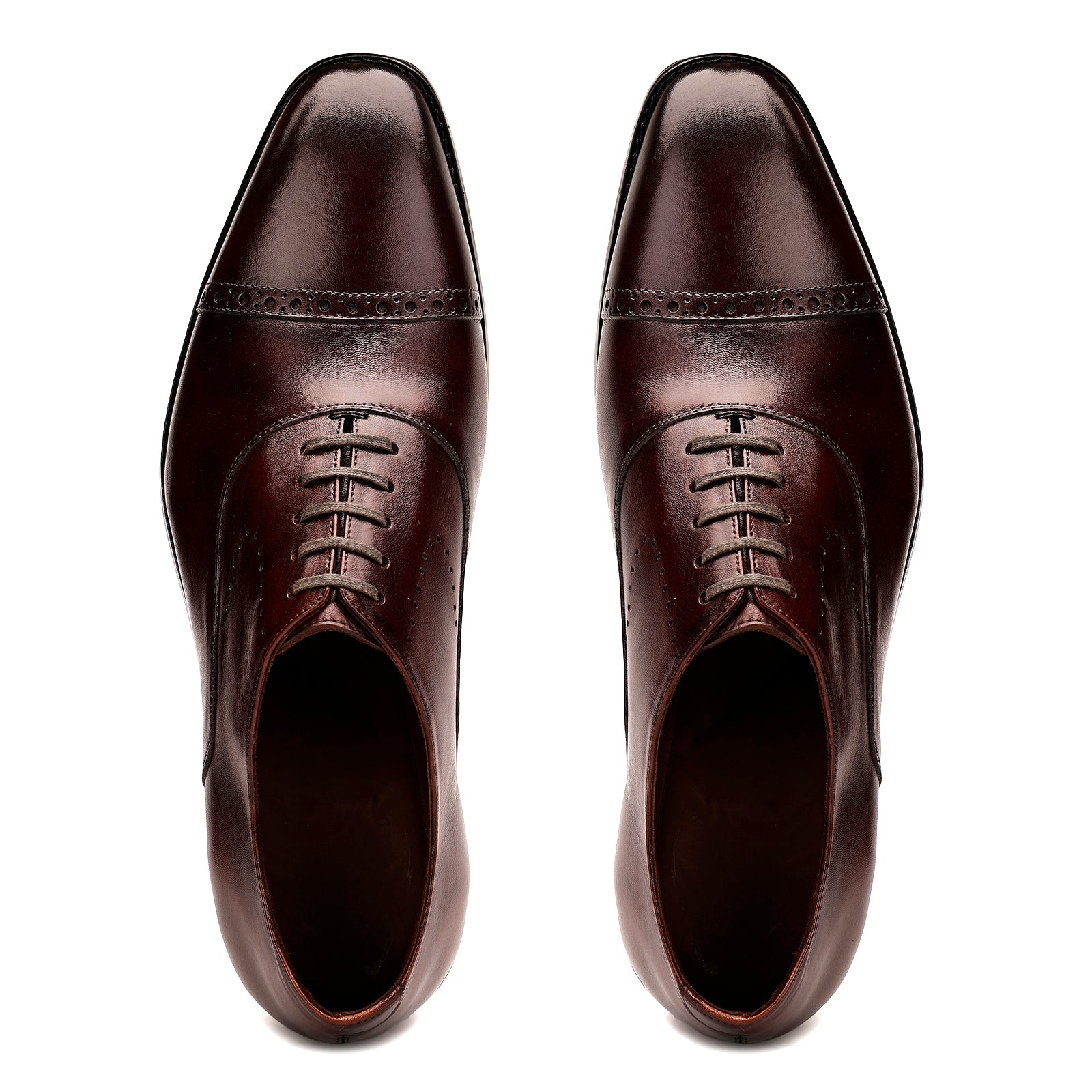 FRONK ROYALE Cocoa Luxe Brown Oxford Shoes - Chocolate Brown handcrafted leather oxford shoes for men, view 4