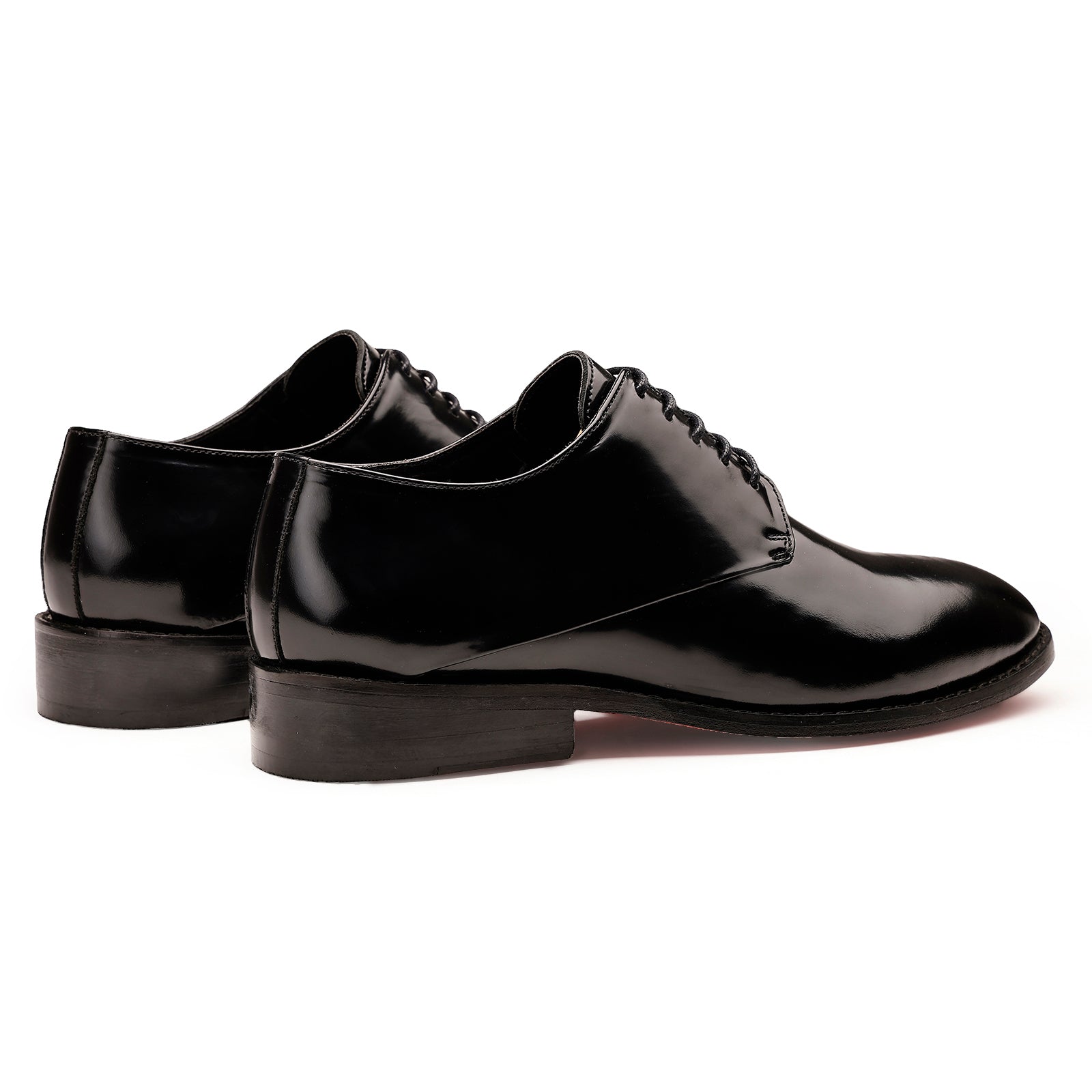 FRONK ROYALE Black Patent Leather Derby Shoes - Black handcrafted leather derby shoes for men, view 2