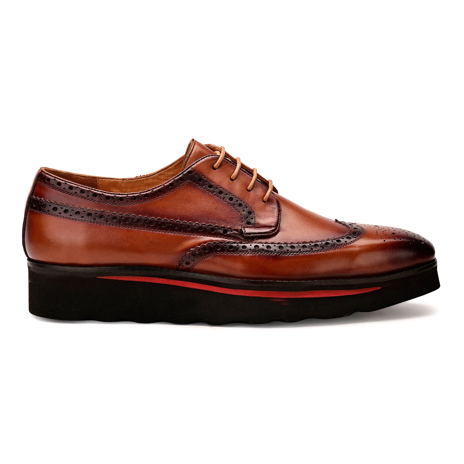 FRONK ROYALE The Belgravia Brown Derby Shoes with Lite Sole - Brown handcrafted leather derby shoes for men, view 3