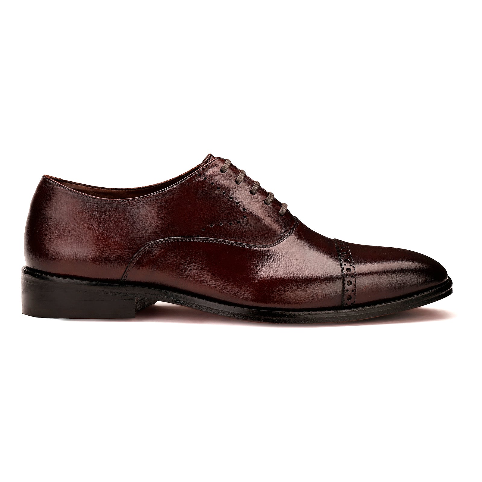 FRONK ROYALE Cocoa Luxe Brown Oxford Shoes - Chocolate Brown handcrafted leather oxford shoes for men, view 3