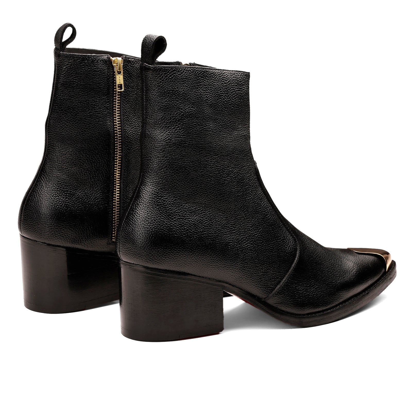 side view black leather Chelsea boots for men Fronk Royale