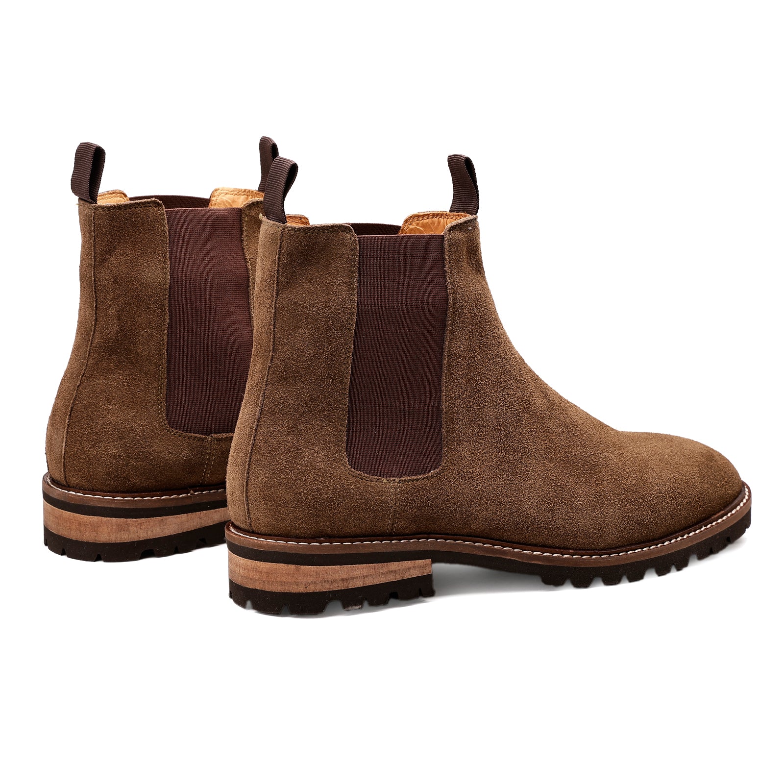 FRONK ROYALE Mossveil Moss-Green Suede Boots - Moss Green handcrafted leather chelsea boots for men, view 2