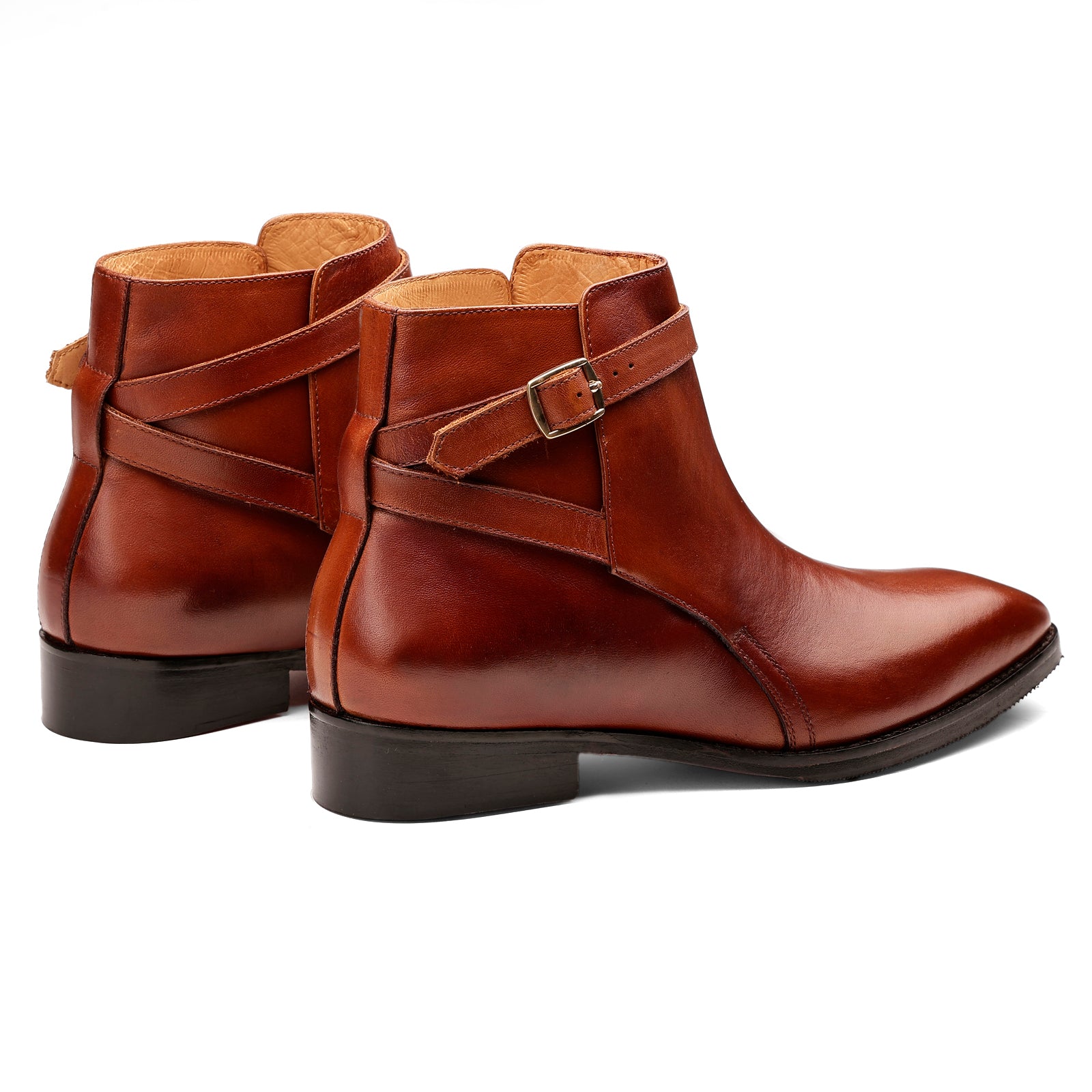 FRONK ROYALE Cognac Regent Jodhpur Boots - Cognac handcrafted leather jodhpur boots for men, view 2