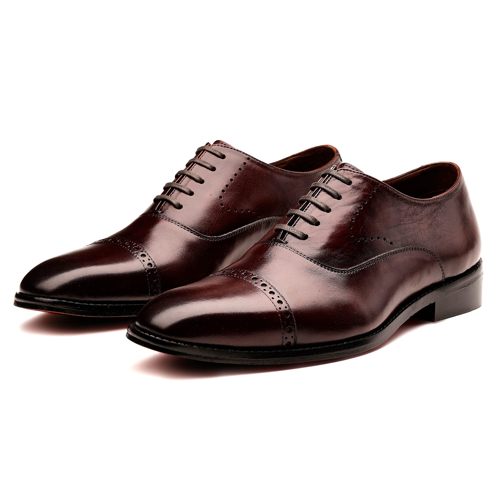 FRONK ROYALE Cocoa Luxe Brown Oxford Shoes - Chocolate Brown handcrafted leather oxford shoes for men, view 1