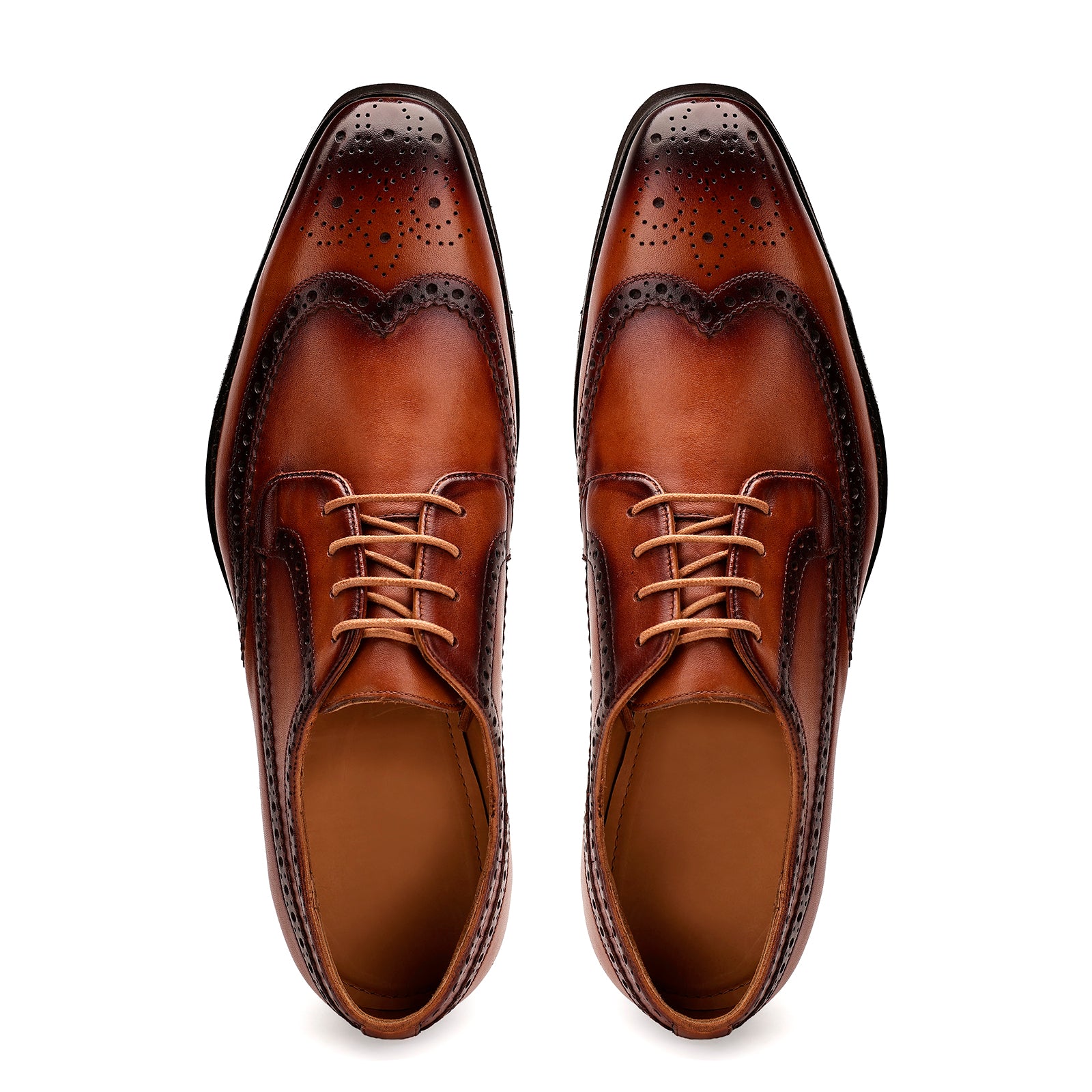 FRONK ROYALE The Belgravia Brown Derby Shoes with Lite Sole - Brown handcrafted leather derby shoes for men, view 4