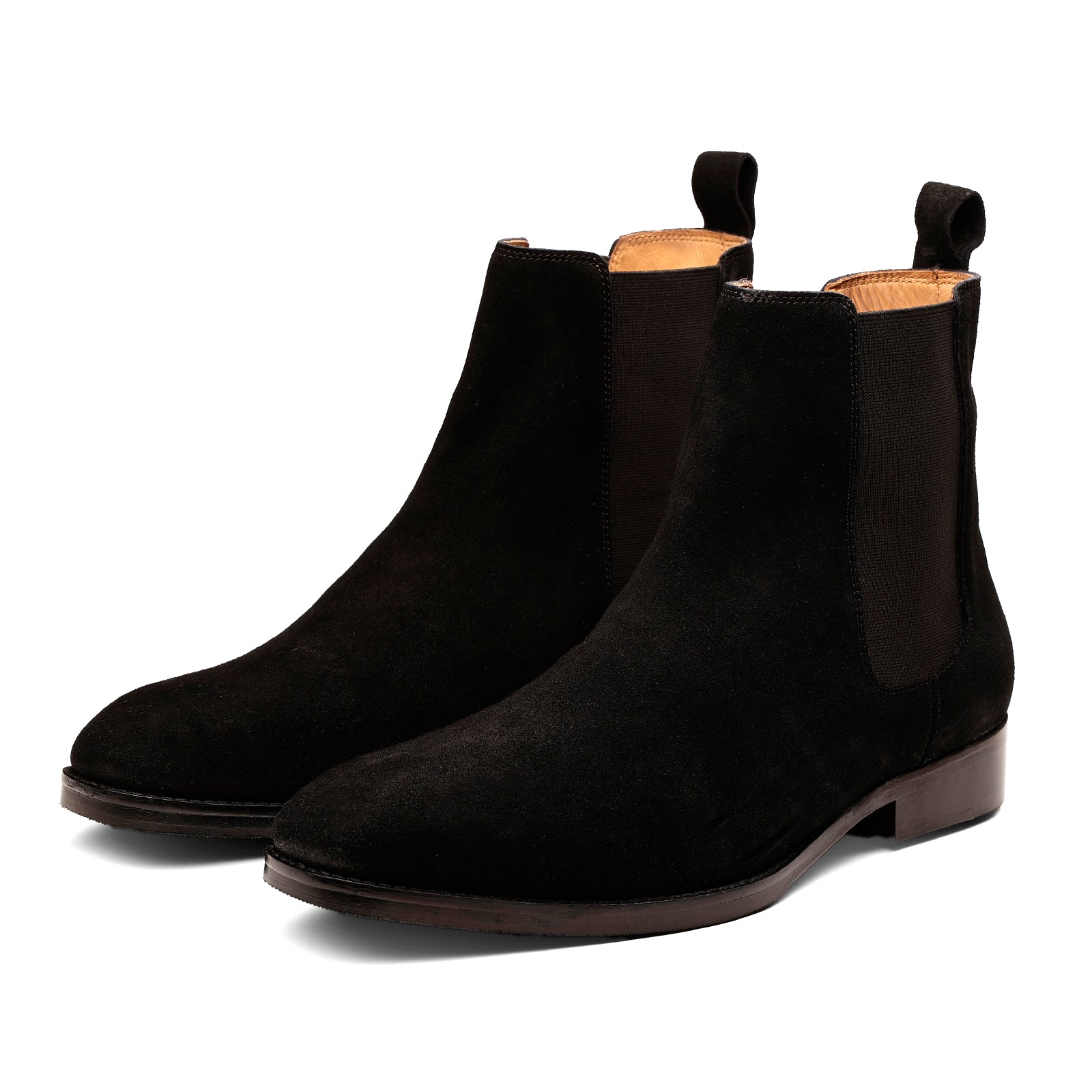 FRONK ROYALE Voidline All-Black Suede Chelsea Boots - Black handcrafted leather chelsea boots for men, view 1