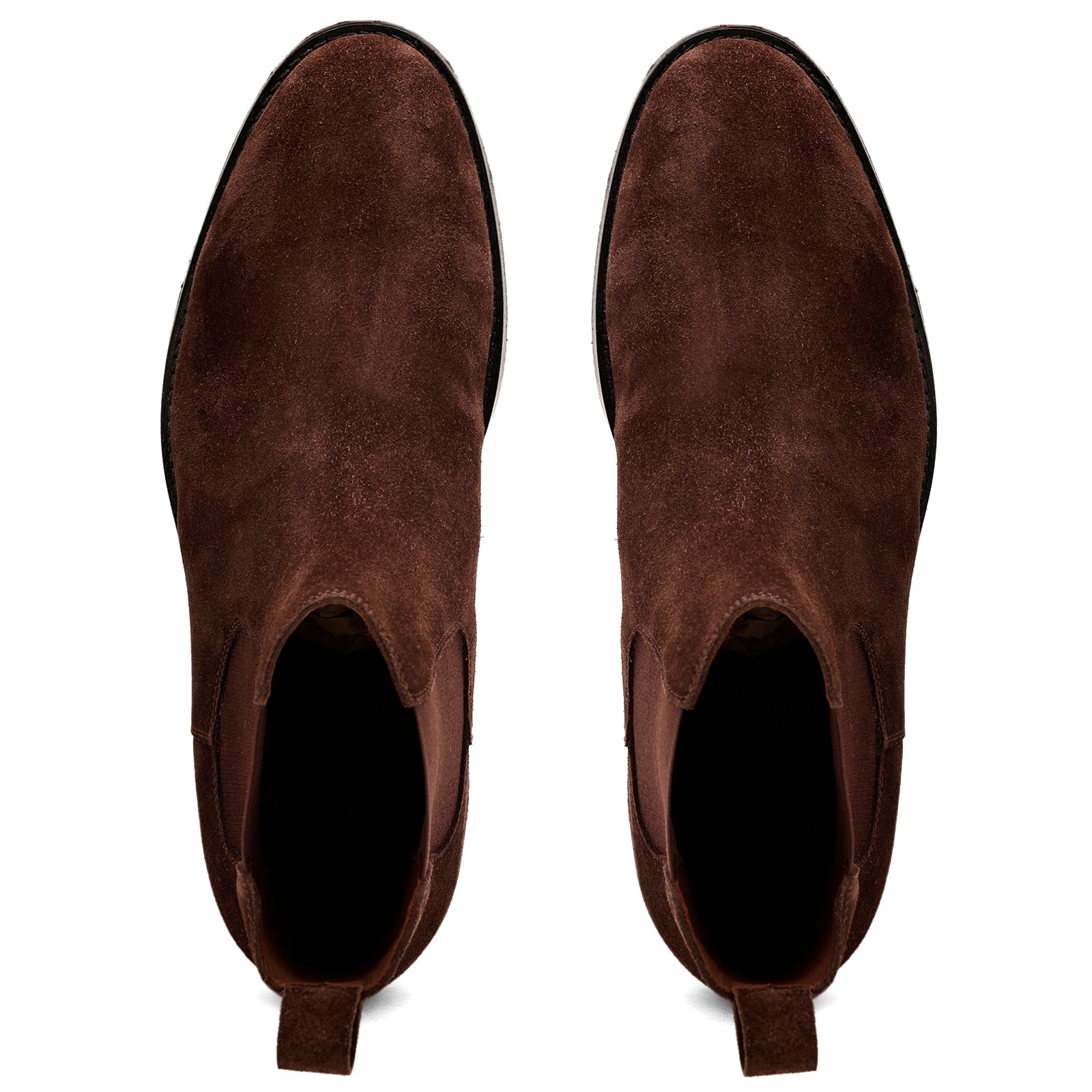 FRONK ROYALE Cedar Lane Brown Suede Chelsea Boots - Brown handcrafted leather chelsea boots for men, view 4