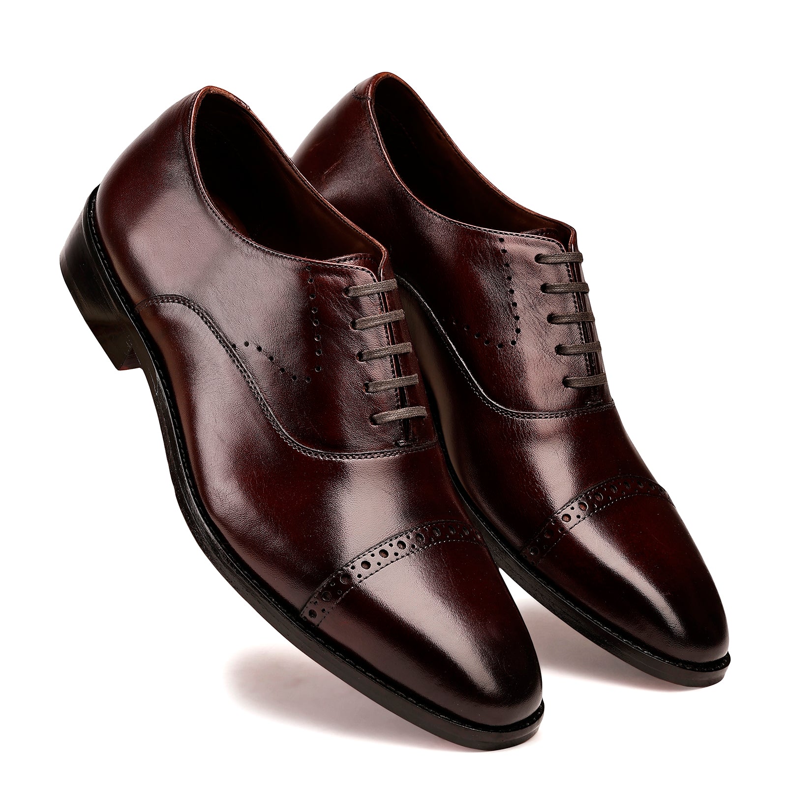 FRONK ROYALE Cocoa Luxe Brown Oxford Shoes - Chocolate Brown handcrafted leather oxford shoes for men, view 6