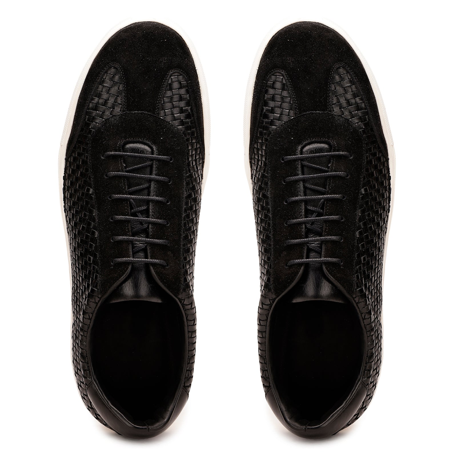 FRONK ROYALE Shadow Weave Black Suede Sneakers - Black handcrafted leather sneakers for men, view 4