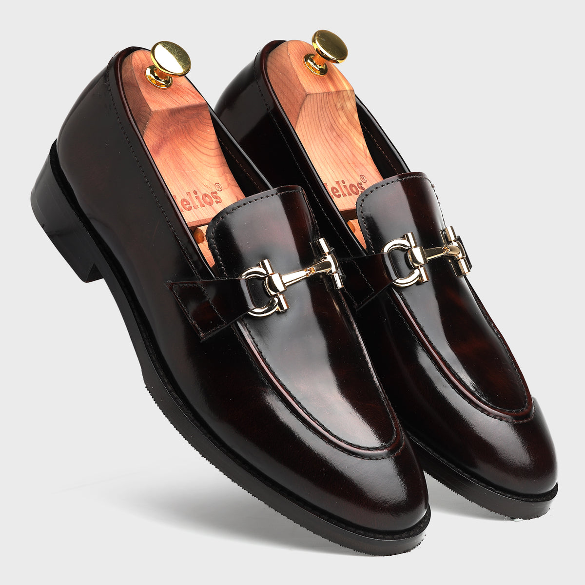 Mahogany Horsebit Leather Loafers