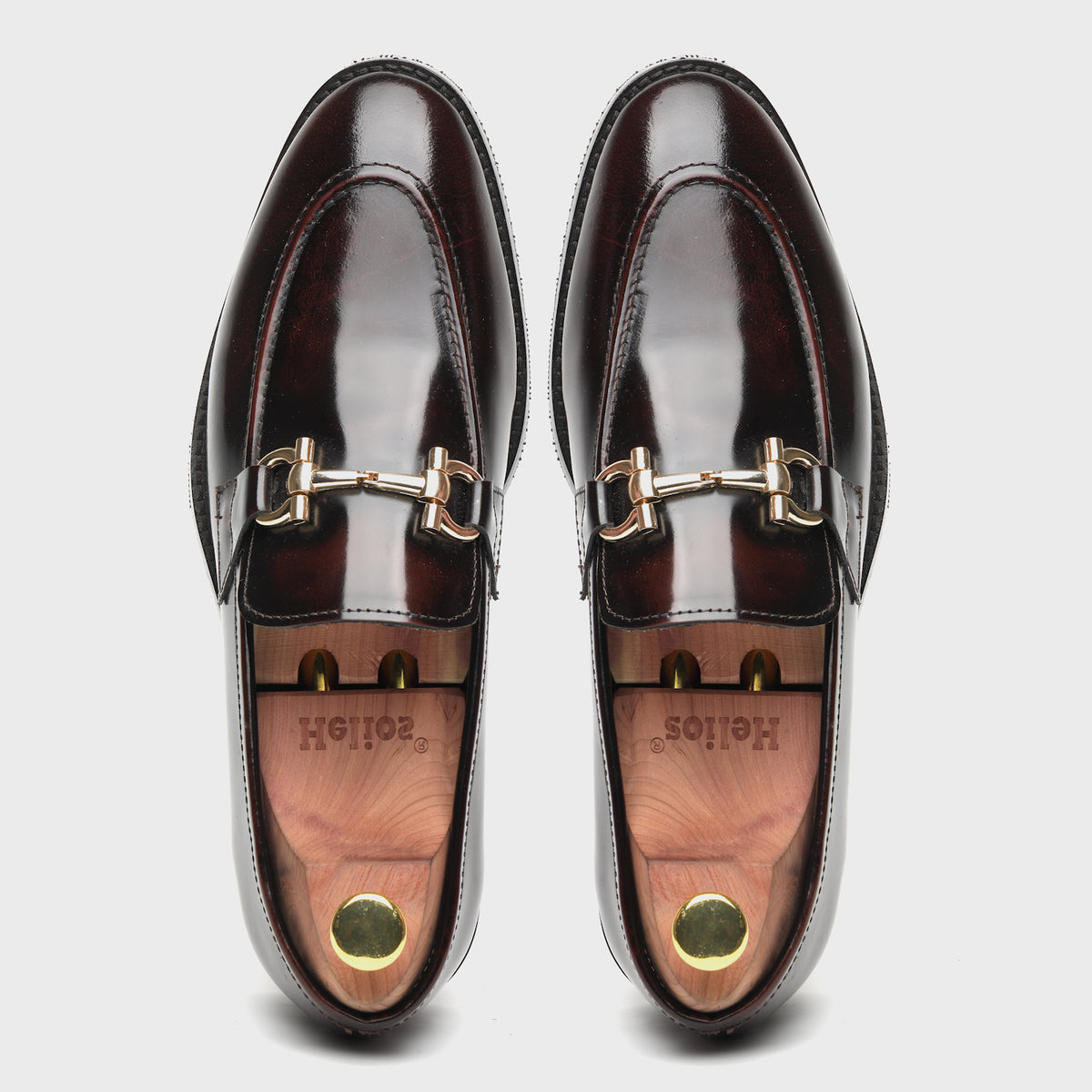 Mahogany Horsebit Leather Loafers
