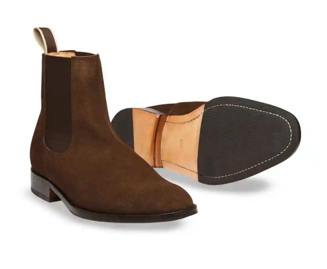 Dark Brown Suede Ankle Boots