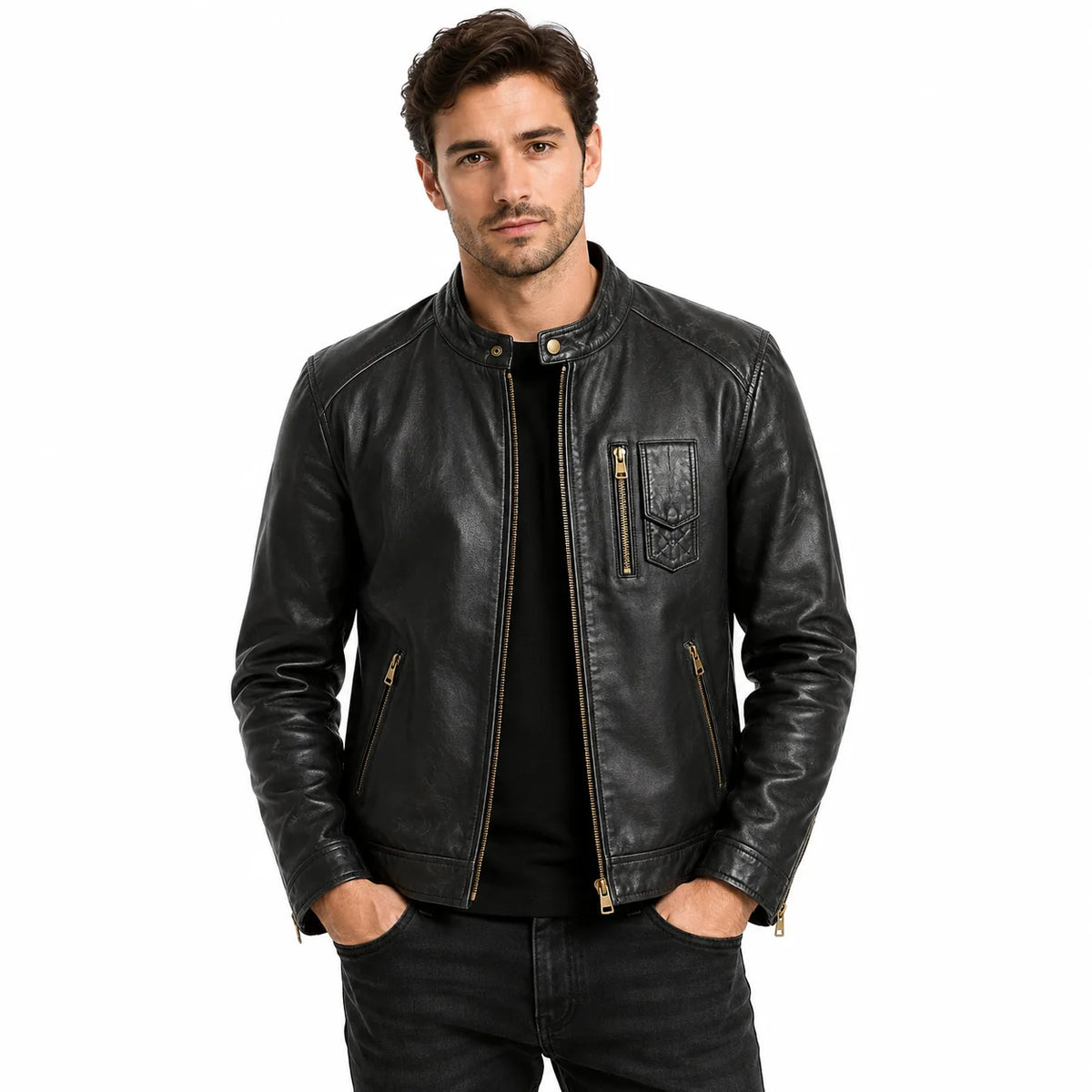 The Brass-Zip Café Racer Jacket