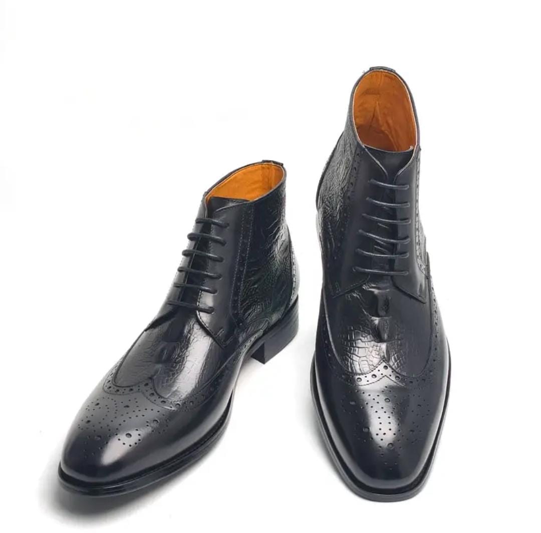 Kensington Croc Wingtip Boots