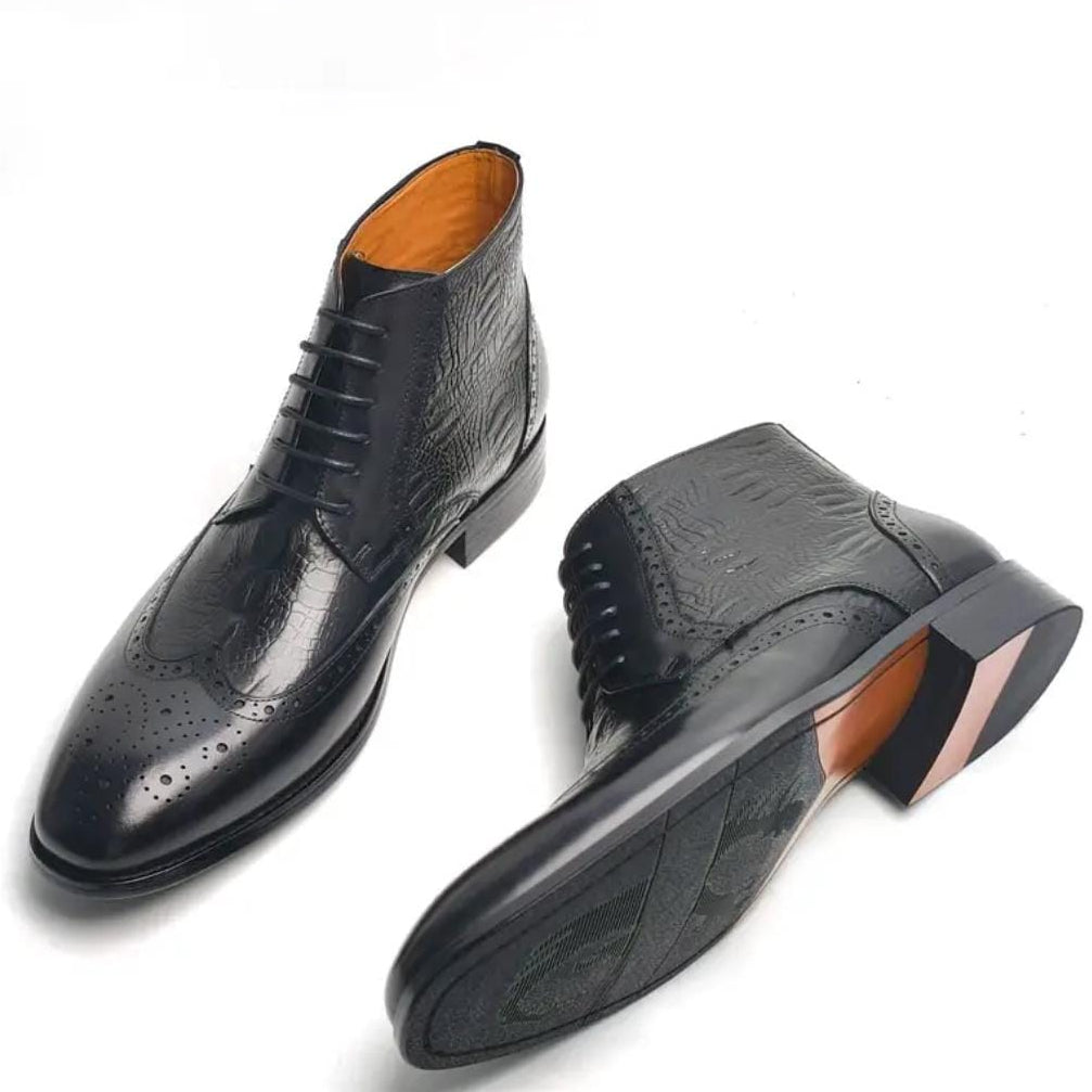 Kensington Croc Wingtip Boots
