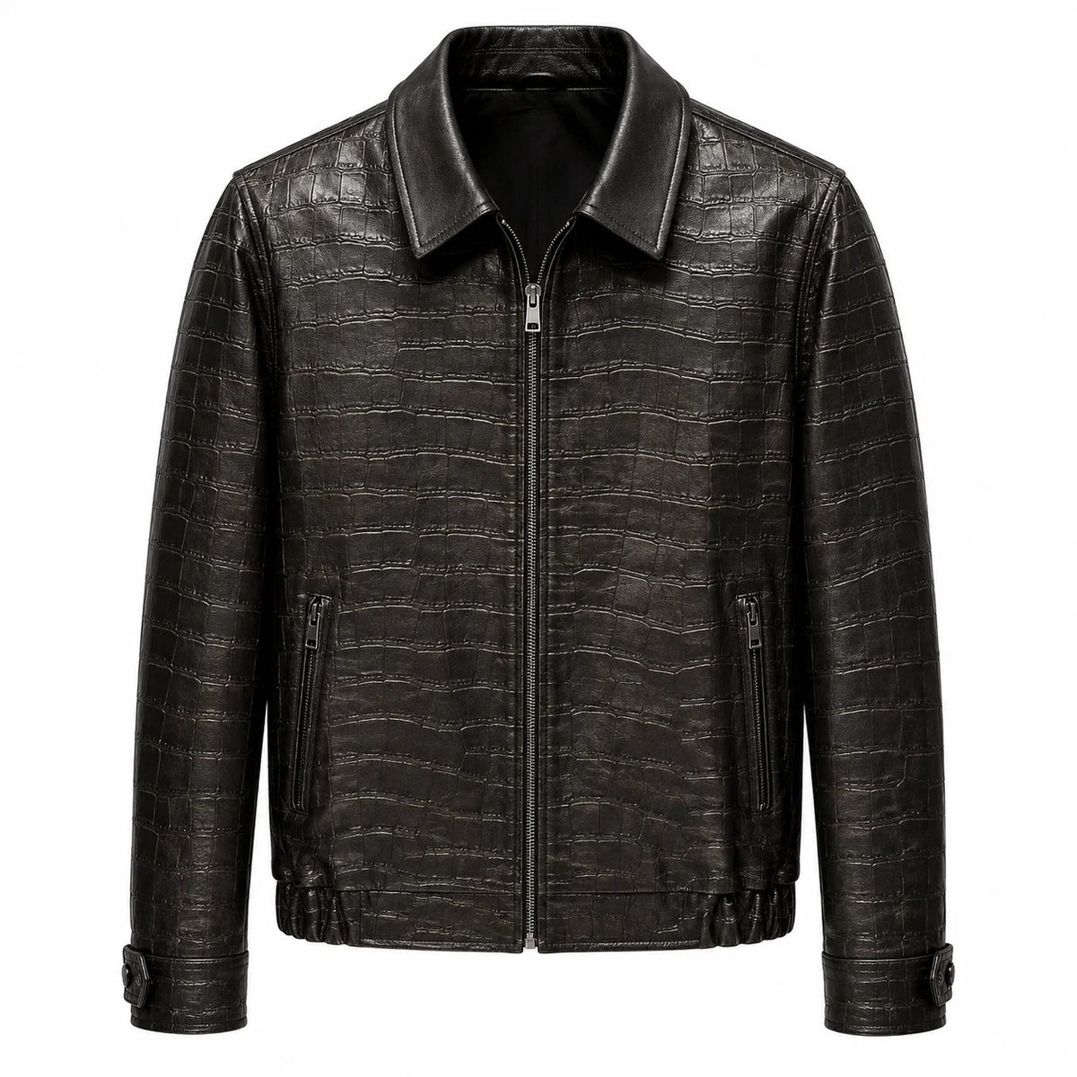 The Crocodile Embossed Leather Bomber