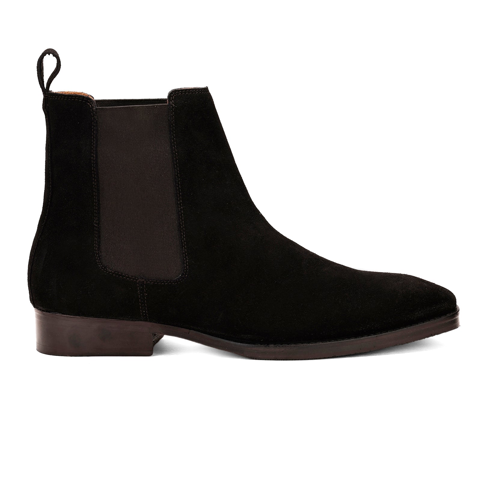 FRONK ROYALE Voidline All-Black Suede Chelsea Boots - Black handcrafted leather chelsea boots for men, view 3