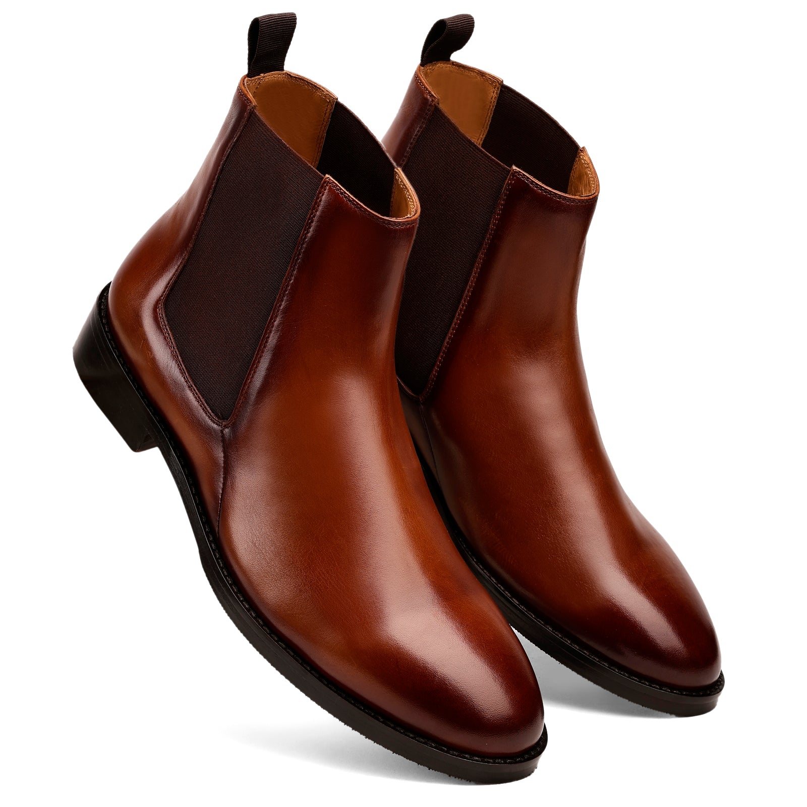 FRONK ROYALE Marseille Brown Chelsea Boots - Brown handcrafted leather chelsea boots for men, view 6