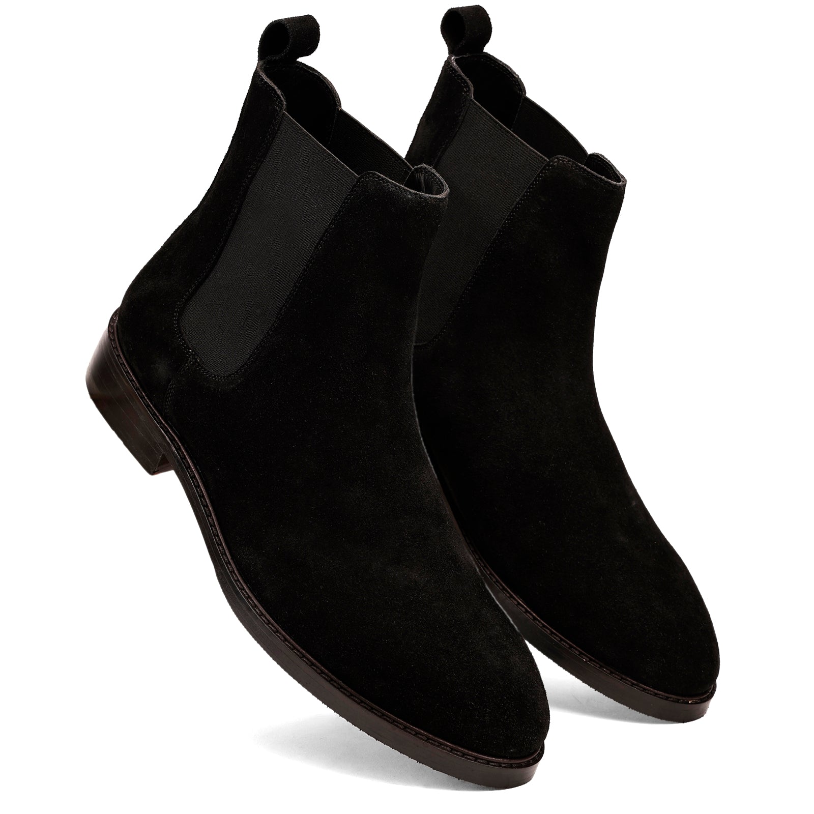 FRONK ROYALE Lyon Black Suede Boots - Black handcrafted leather chelsea boots for men, view 6