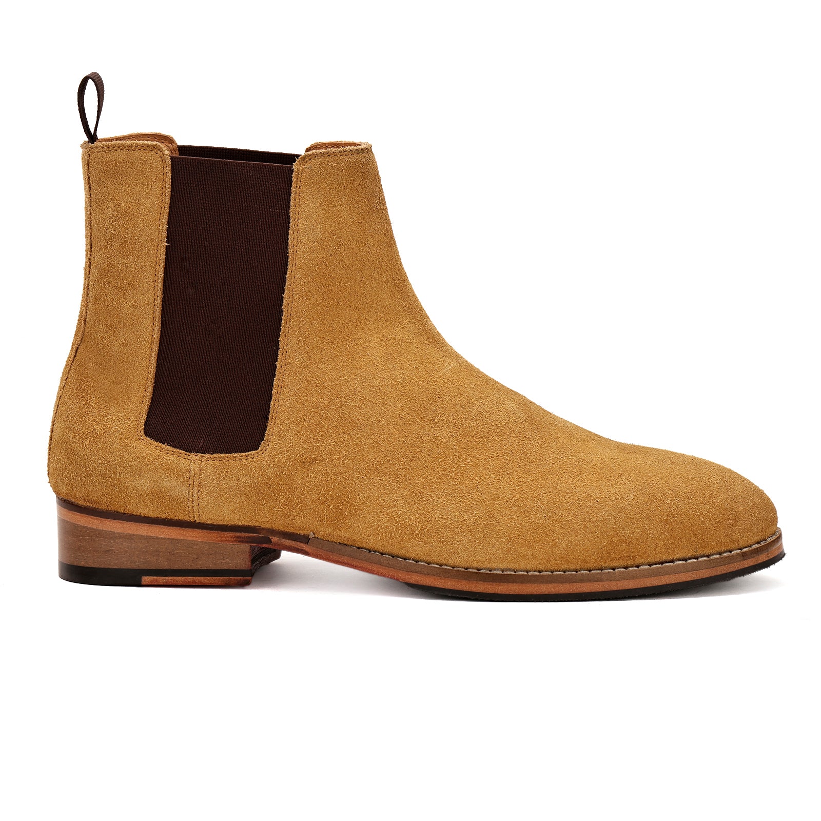 FRONK ROYALE DuneCraft Camel Suede Boots - Camel handcrafted leather chelsea boots for men, view 3