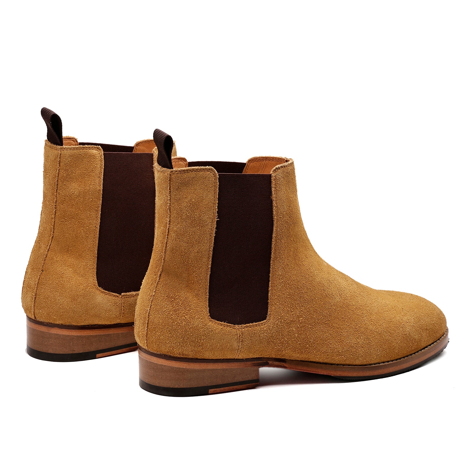 FRONK ROYALE DuneCraft Camel Suede Boots - Camel handcrafted leather chelsea boots for men, view 2