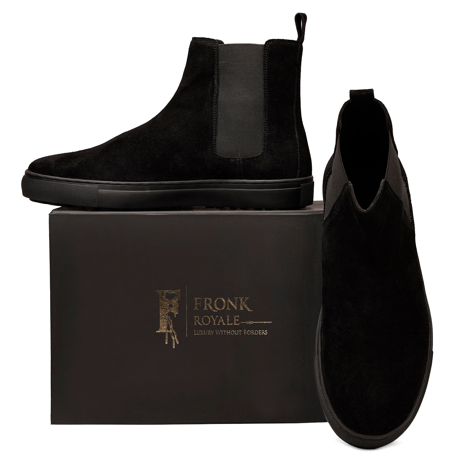 FRONK ROYALE Driftline Suede Sneaker Boots - Brown handcrafted leather sneaker boots for men, view 7