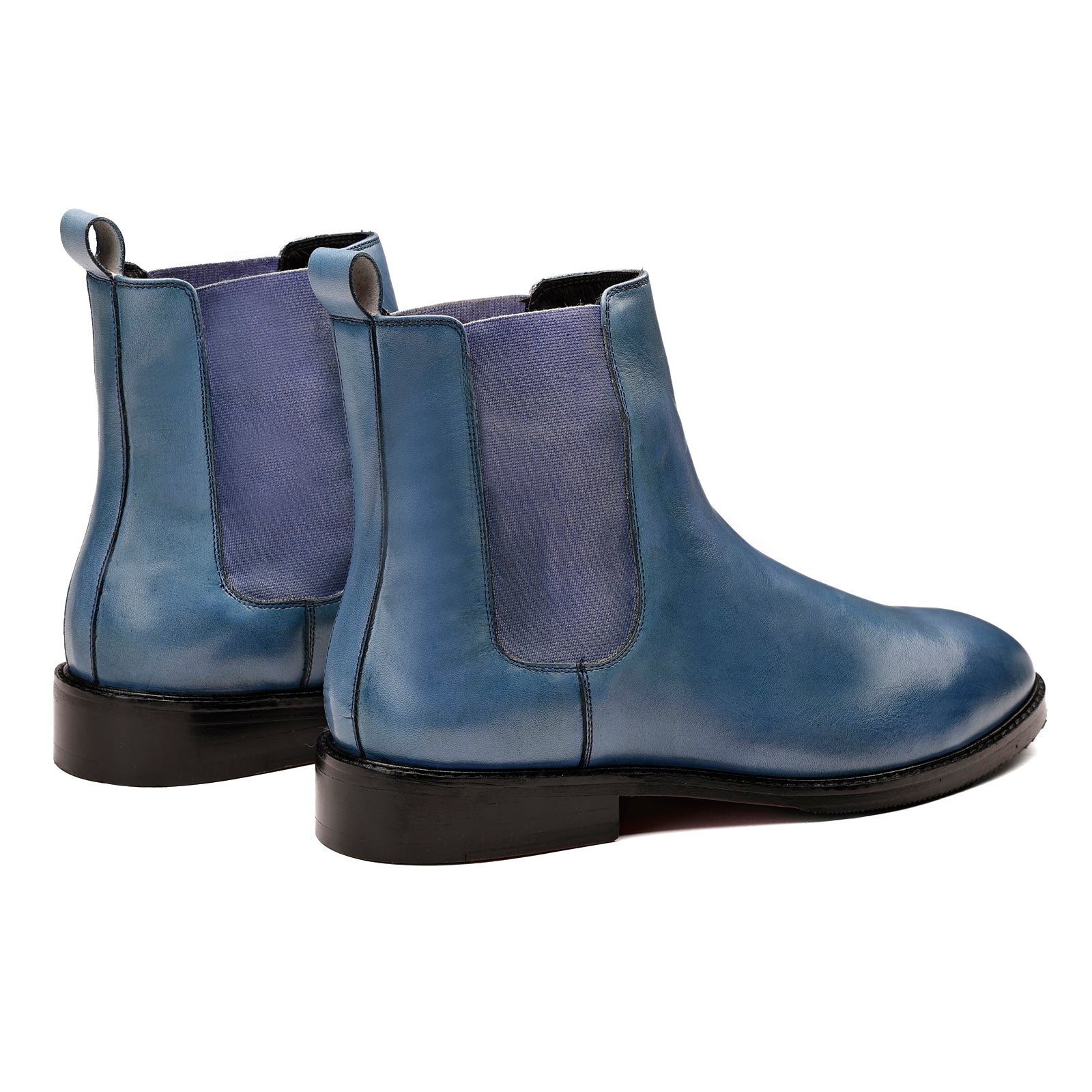 FRONK ROYALE Ocean Crest Blue Chelsea Boots - Blue handcrafted leather chelsea boots for men, view 2