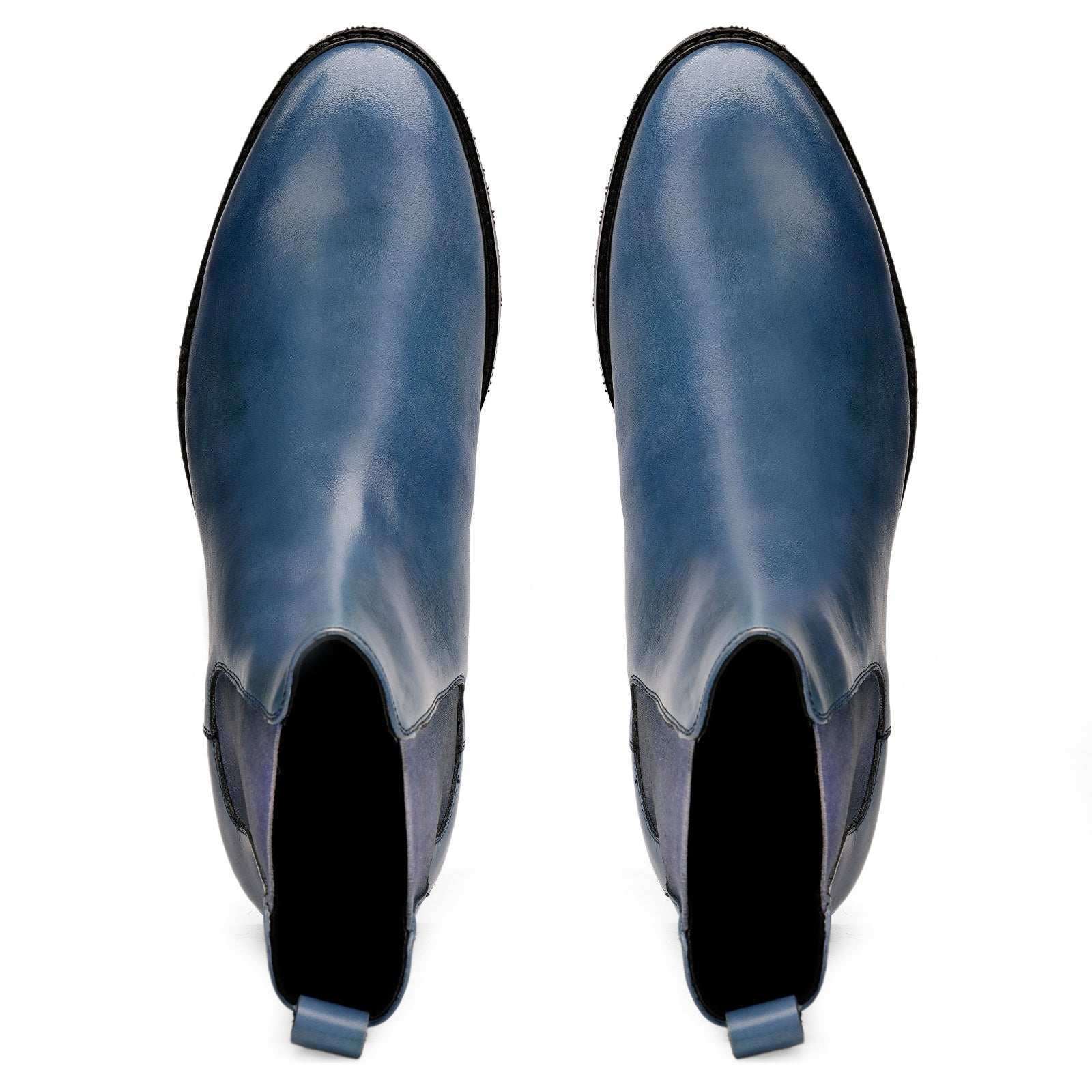 FRONK ROYALE Ocean Crest Blue Chelsea Boots - Blue handcrafted leather chelsea boots for men, view 4