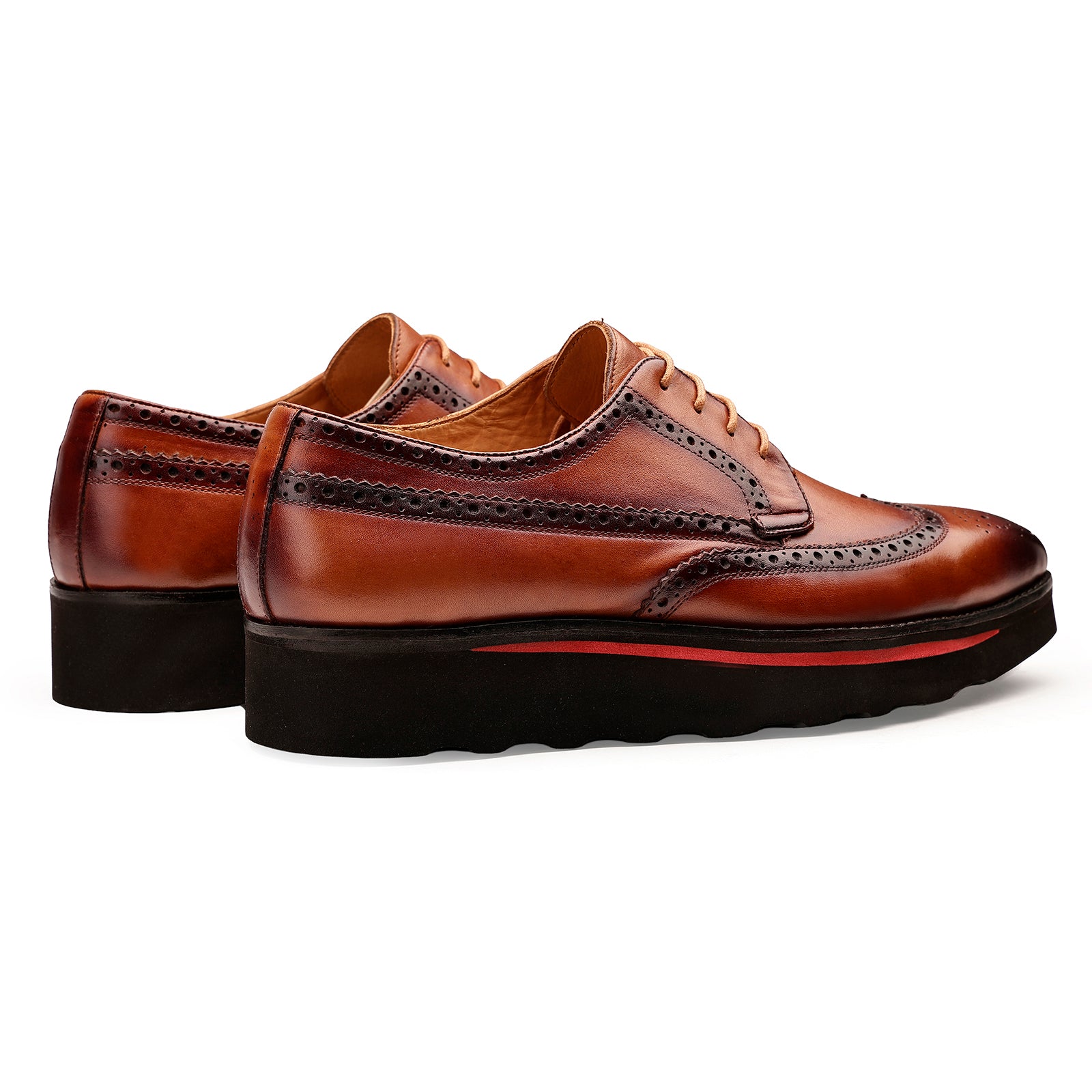 FRONK ROYALE The Belgravia Brown Derby Shoes with Lite Sole - Brown handcrafted leather derby shoes for men, view 2