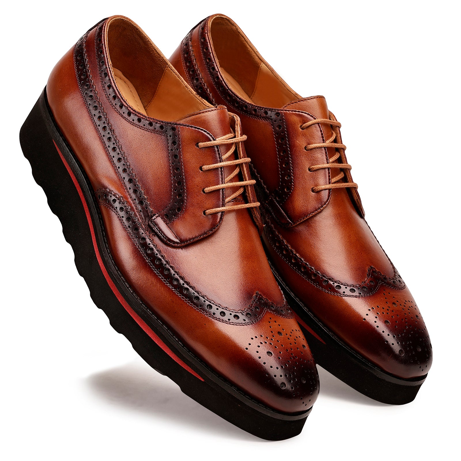 FRONK ROYALE The Belgravia Brown Derby Shoes with Lite Sole - Brown handcrafted leather derby shoes for men, view 6
