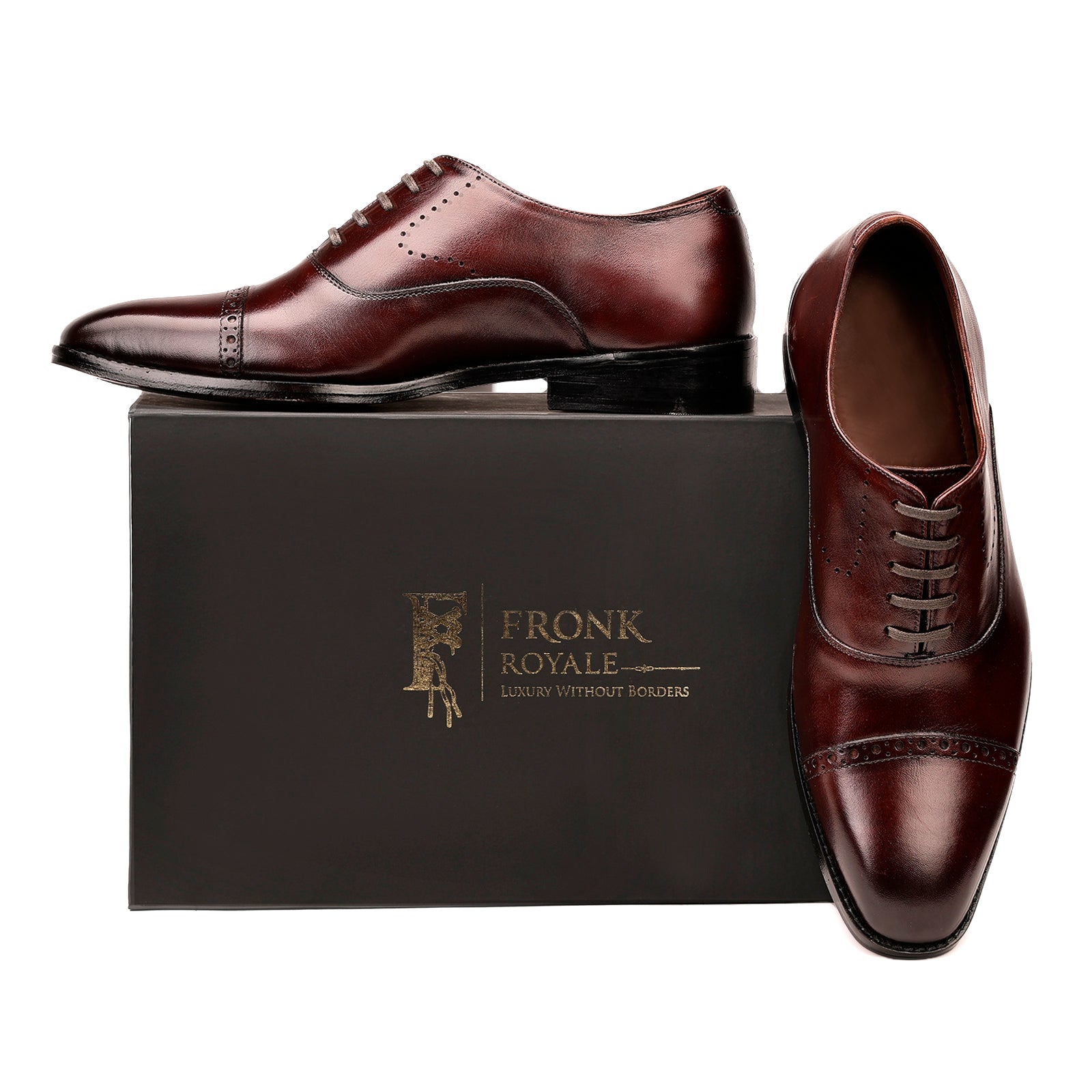 FRONK ROYALE Cocoa Luxe Brown Oxford Shoes - Chocolate Brown handcrafted leather oxford shoes for men, view 7