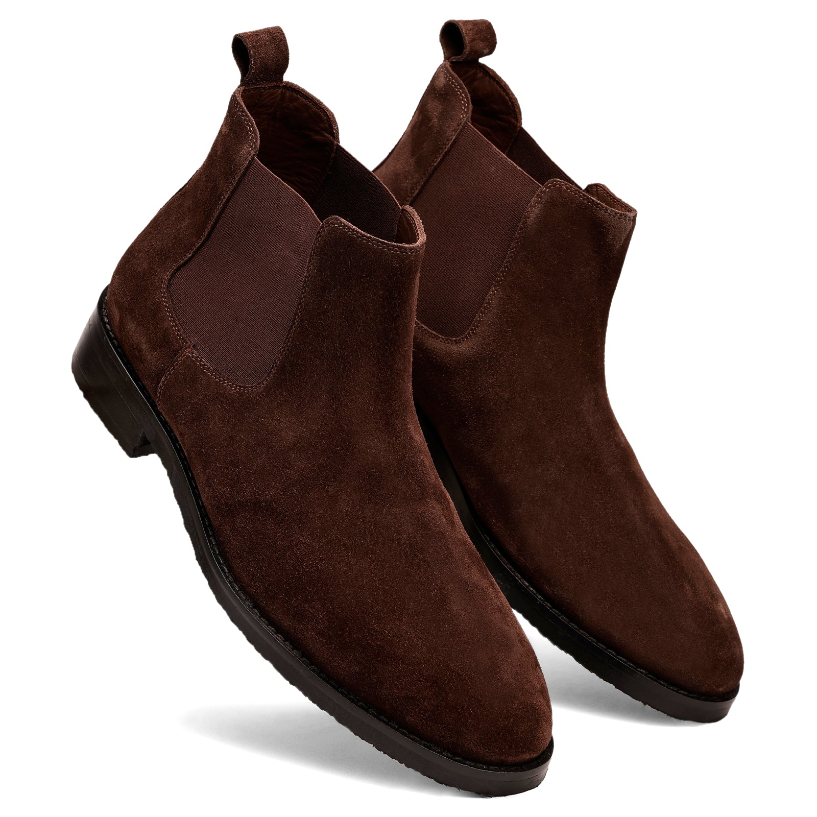 FRONK ROYALE Cedar Lane Brown Suede Chelsea Boots - Brown handcrafted leather chelsea boots for men, view 6