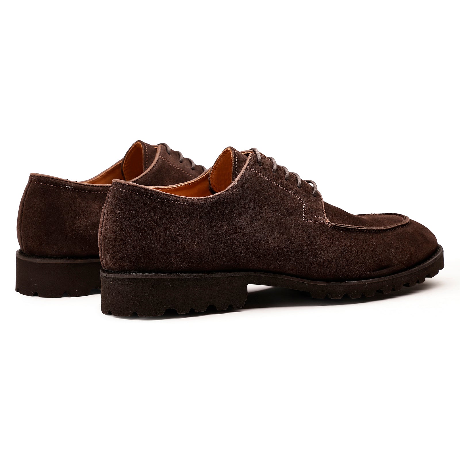 FRONK ROYALE Desert Drift Brown Suede Derby Shoes - Brown handcrafted leather derby shoes for men, view 2