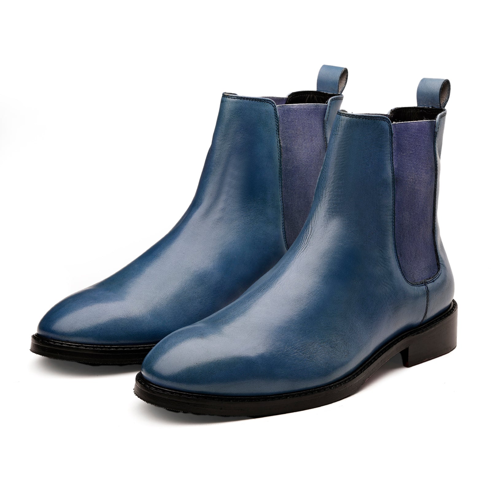 FRONK ROYALE Ocean Crest Blue Chelsea Boots - Blue handcrafted leather chelsea boots for men, view 1