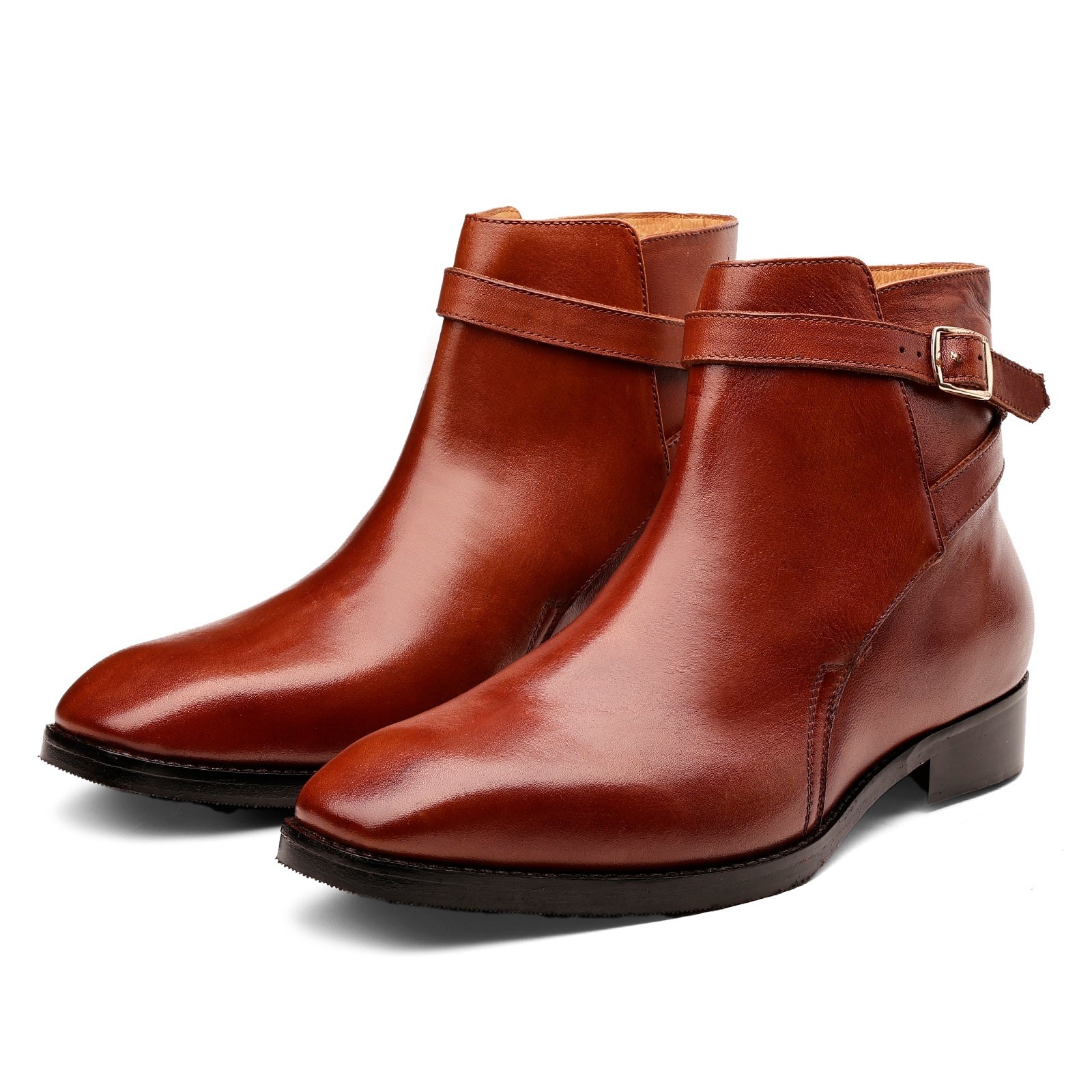 FRONK ROYALE Cognac Regent Jodhpur Boots - Cognac handcrafted leather jodhpur boots for men, view 1