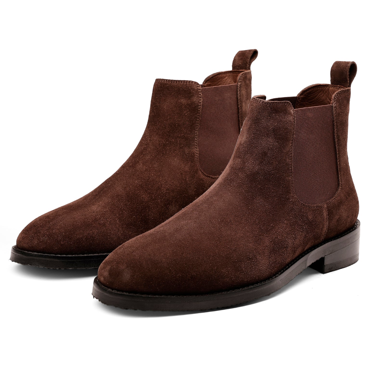 FRONK ROYALE Cedar Lane Brown Suede Chelsea Boots - Brown handcrafted leather chelsea boots for men, view 1