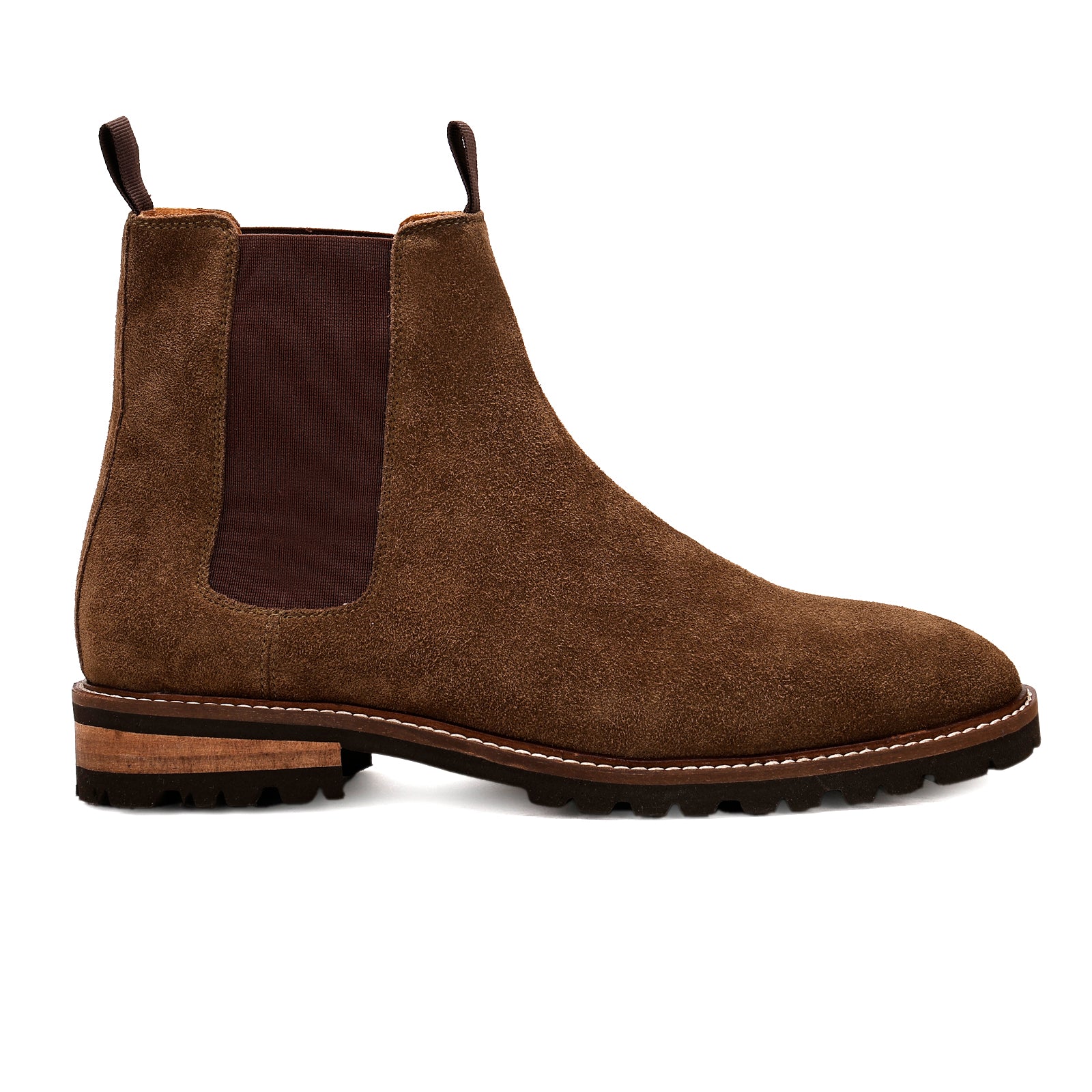 FRONK ROYALE Mossveil Moss-Green Suede Boots - Moss Green handcrafted leather chelsea boots for men, view 3