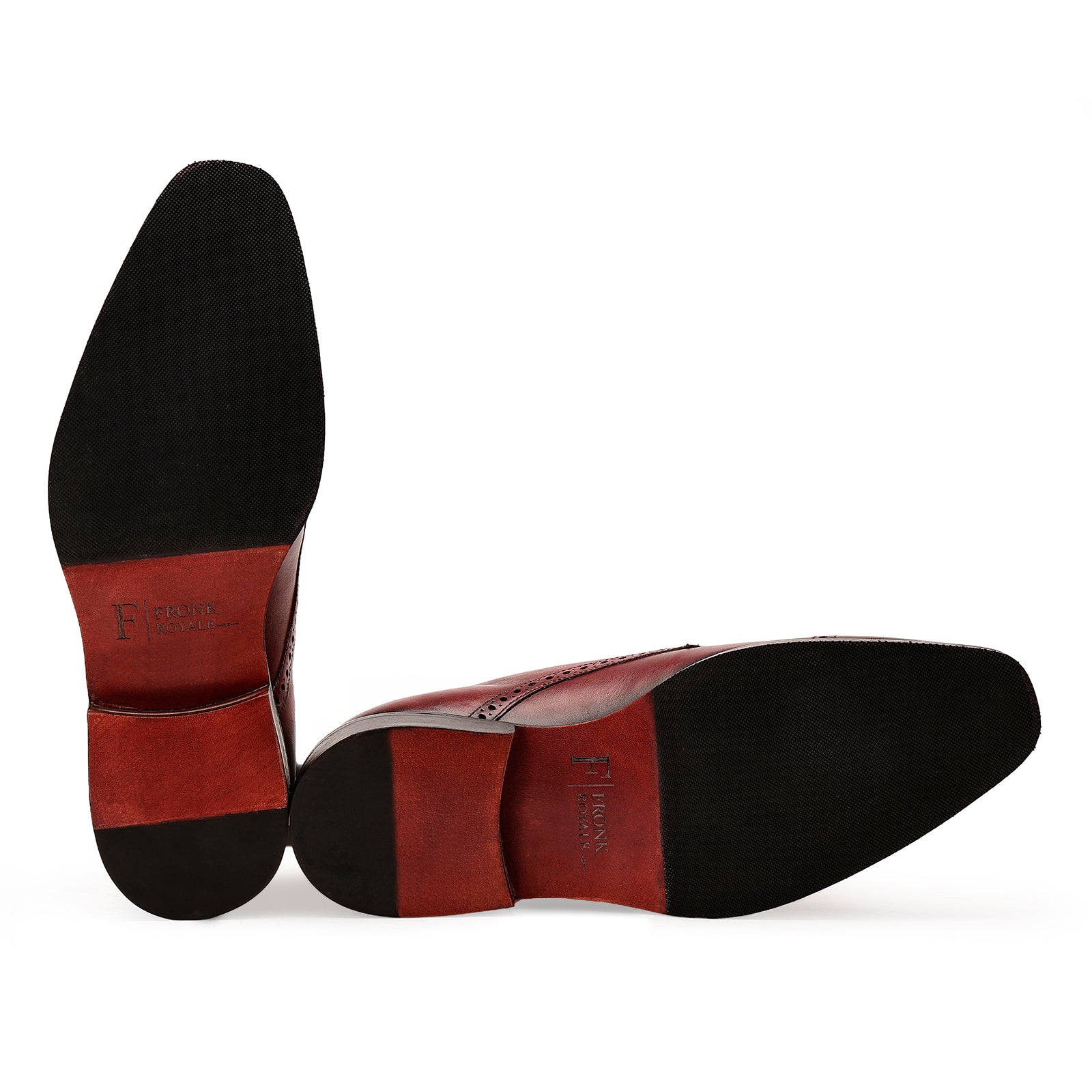 FRONK ROYALE The Milanese Brown Double Monk Strap Shoes - Brown handcrafted leather monk strap shoes for men, view 5