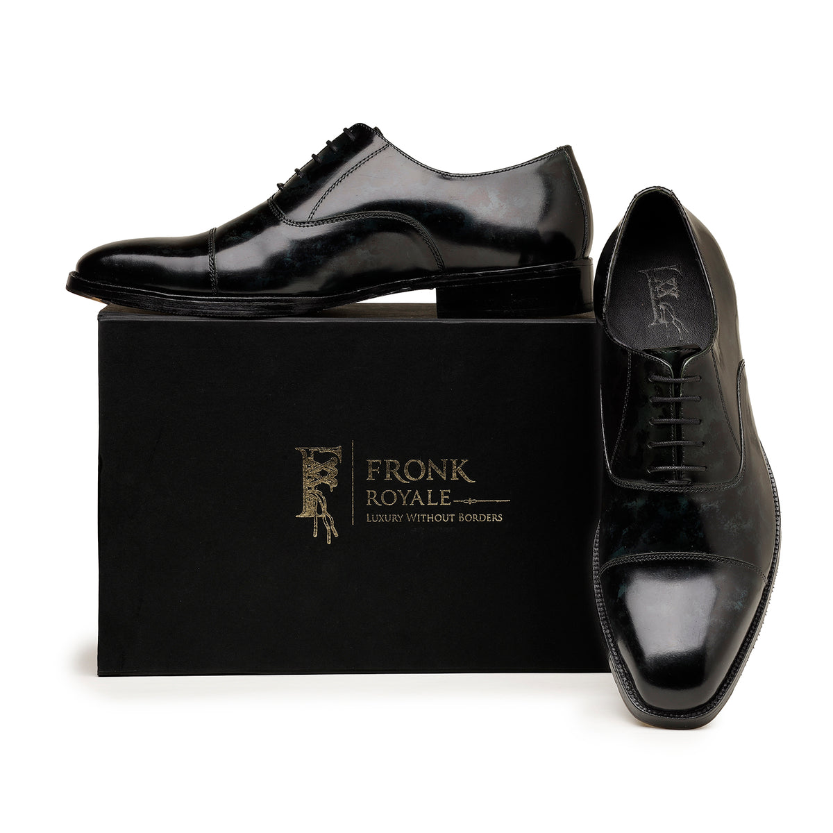 Green and Black Patent Oxford Shoes