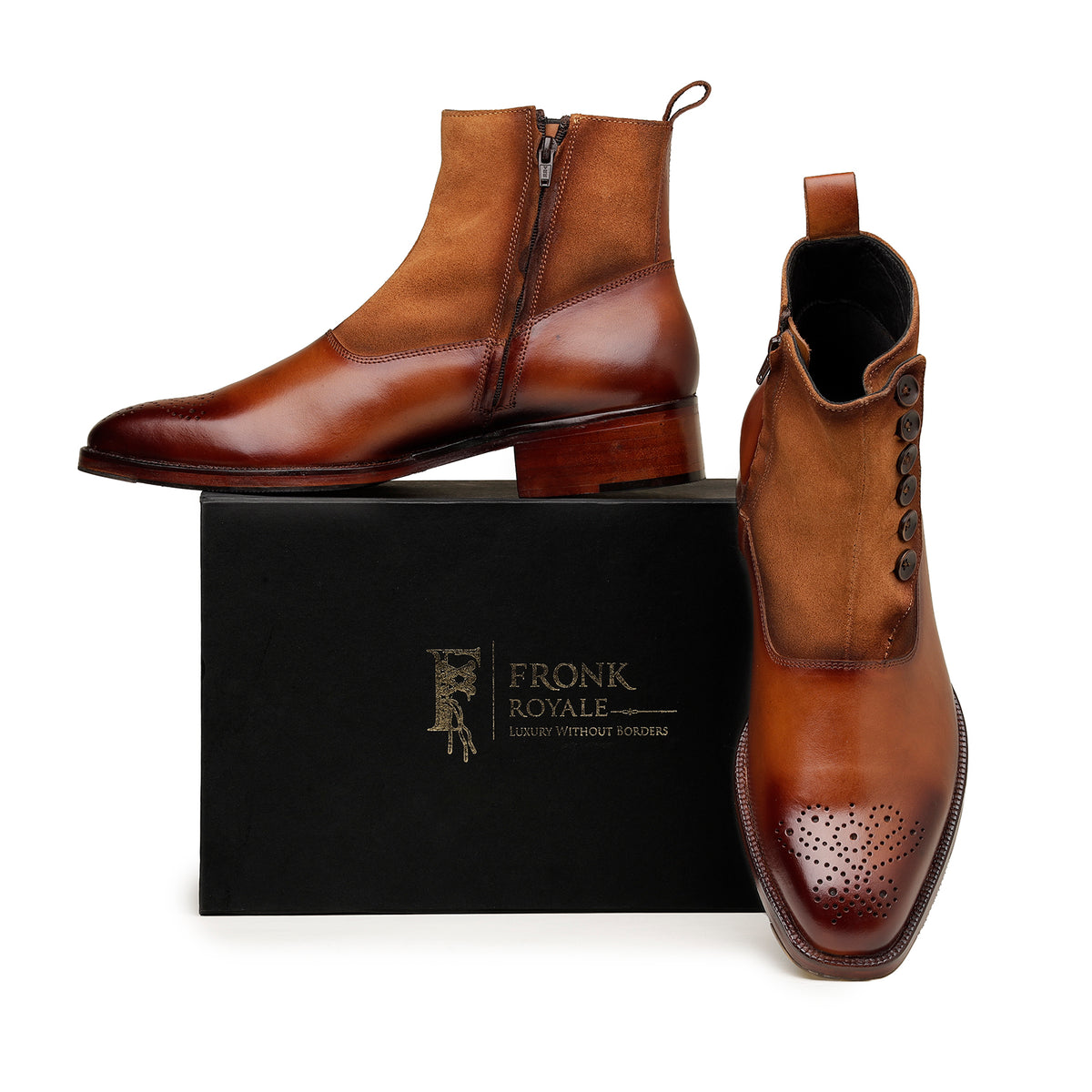 Brown Western-Inspired Ankle Boots