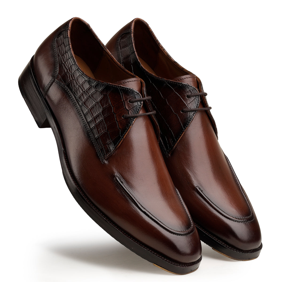Tan Casual Derby Shoes