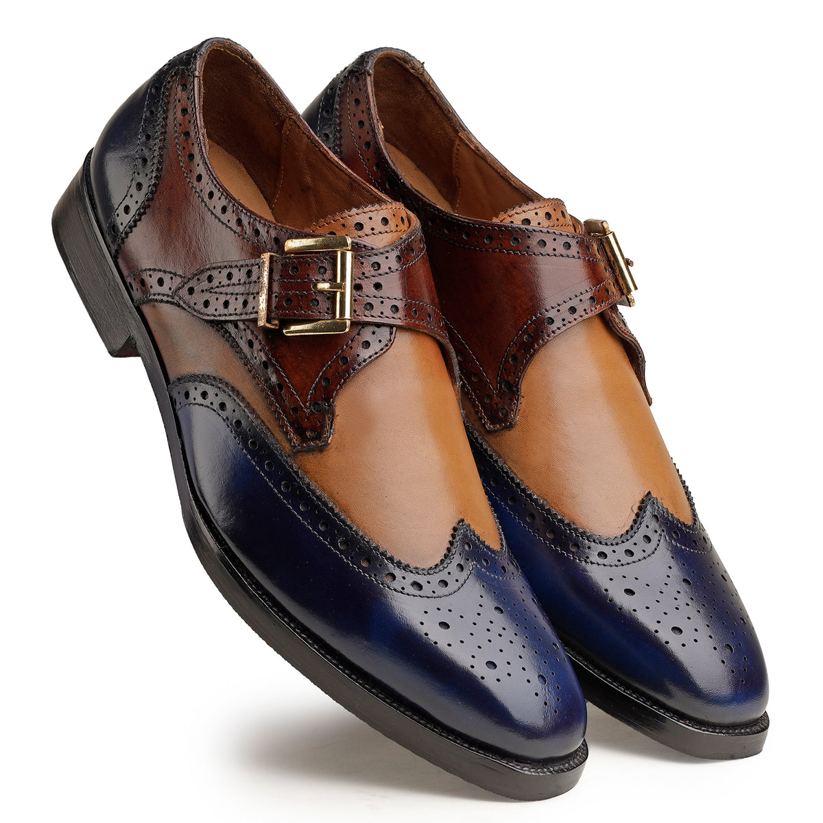 Brown Double-Monk Strap Shoes