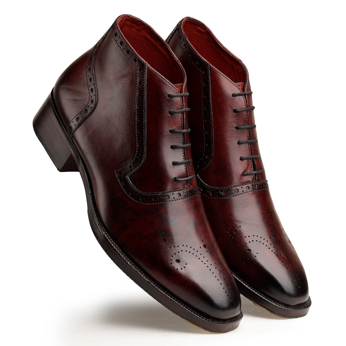 Dark Brown Lace-Up Ankle Boots