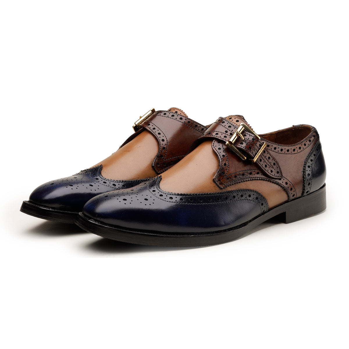 Brown Double-Monk Strap Shoes