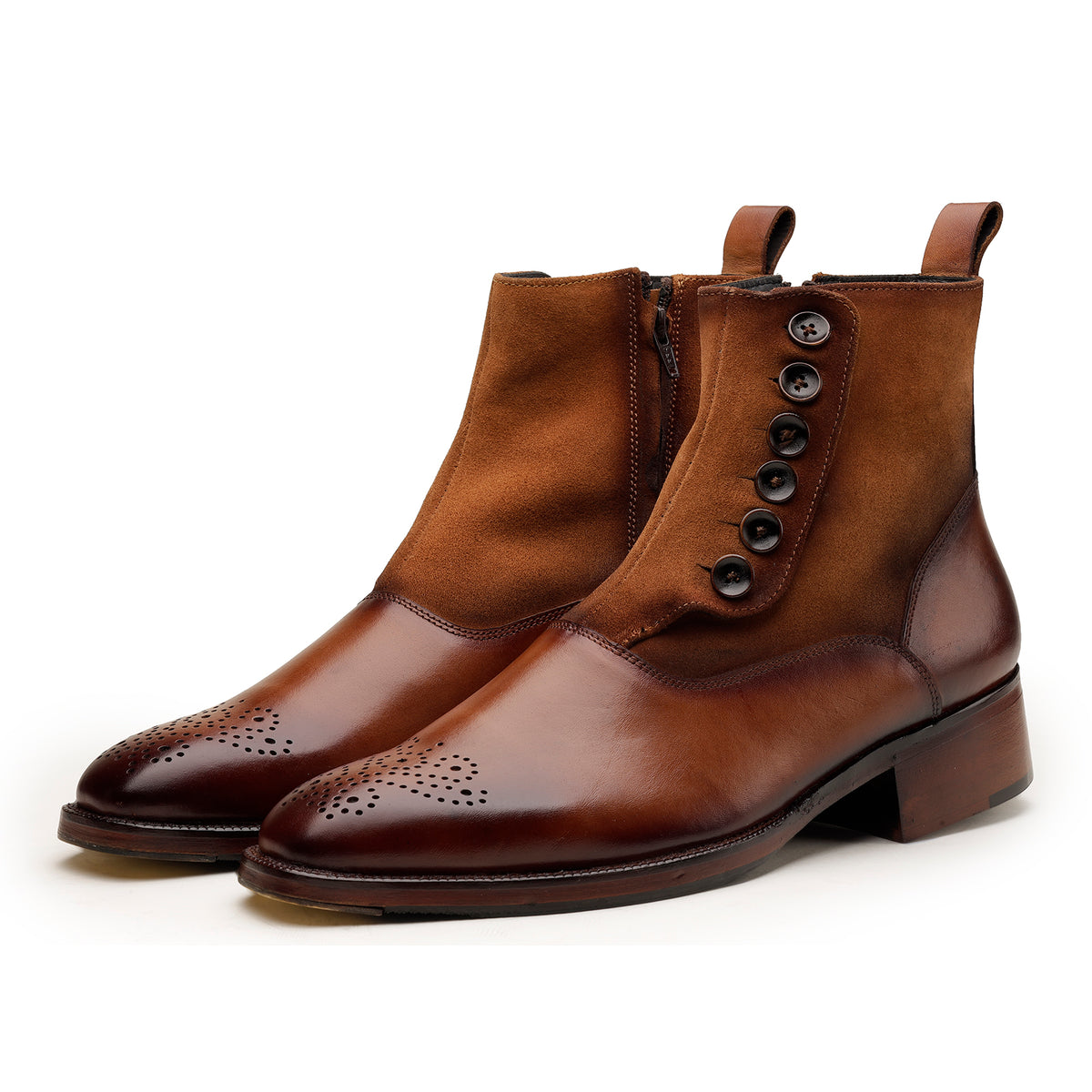 Brown Western-Inspired Ankle Boots