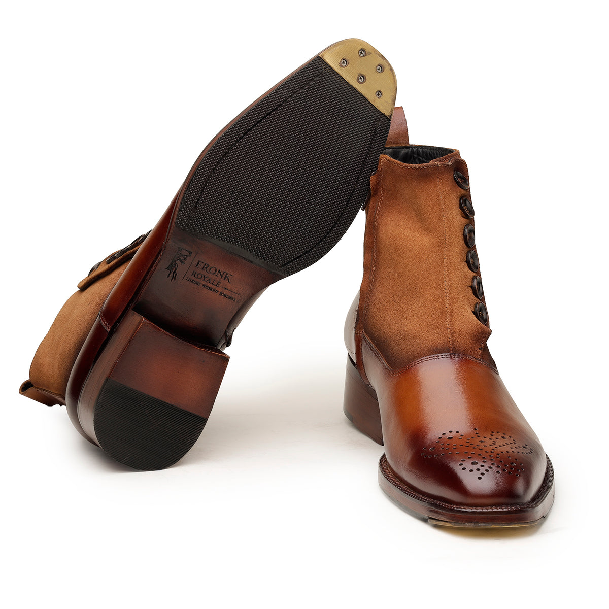 Brown Western-Inspired Ankle Boots